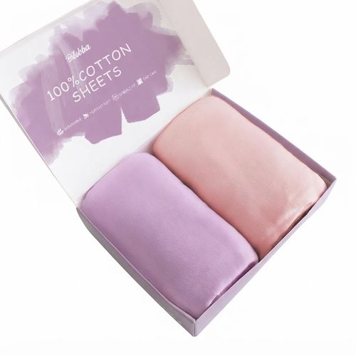 Biloban Bassinet Sheets, Pink and Violet