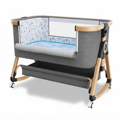 Whiffee 3-in-1 Baby Bassinet, Oak