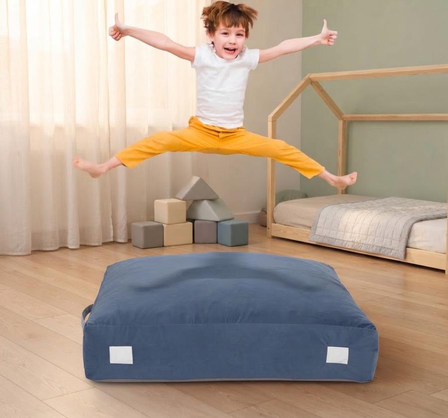 Whiffee sensory crash pad in a family living room