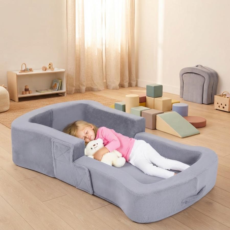 Whiffee portable toddler travel bed opened flat